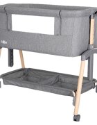 LORELLI Patut Co Sleeper Millie inaltime reglabila 7 pozitii sistem antireflux plasa de tantari saltea inclusa Grey