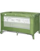 LORELLI Patut pliabil Carina 2 nivele deschidere laterala cu fermoar prevazut cu roti cu frana Green Stars