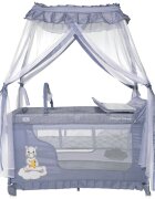 LORELLI Patut pliabil stil baldachin Magic Sleep cu accesorii Cool Grey Hippo