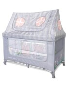 LORELLI Patut pliabil Sweet Home 2 nivele acoperis detasabil cu plasa de insecte Grey