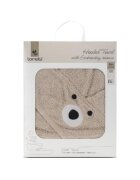 LORELLI Prosop de baie cu gluga si broderie 90 x 90 cm bumbac Soft Beige