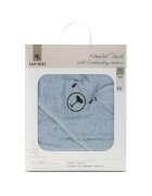 LORELLI Prosop de baie cu gluga si broderie 90 x 90 cm bumbac Soft Blue