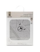 LORELLI Prosop de baie cu gluga si broderie 90 x 90 cm bumbac Soft Grey