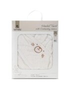 LORELLI Prosop de baie cu gluga si broderie 90 x 90 cm bumbac White