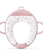 LORELLI Reductor pentru toaleta cu spatar si manere pernita moale detasabila Planets Pink