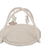 LORELLI Saltea de activitati pentru bebelusi Moments jucarii textile cu sunet si zornaitoare 83 x 83 cm Beige