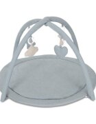 LORELLI Saltea de activitati pentru bebelusi Moments jucarii textile cu sunet si zornaitoare 83 x 83 cm Blue