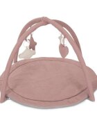 LORELLI Saltea de activitati pentru bebelusi Moments jucarii textile cu sunet si zornaitoare 83 x 83 cm Pink