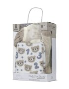 LORELLI Set 2 piese paturica moale 90 x 75 cm pernuta in forma de ursulet 45 x 30 cm Poffy Beige