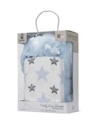 LORELLI Set 2 piese paturica moale 90 x 75 cm pernuta in forma de ursulet 45 x 30 cm Poffy Blue
