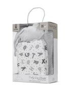 LORELLI Set 2 piese paturica moale 90 x 75 cm pernuta in forma de ursulet 45 x 30 cm Poffy Grey