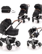 LORELLI Set Carucior 3 in 1 Angel cadru din aluminiu Black