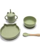 LORELLI Set de hranire din silicon natural 4 piese 6 luni+ Fresh Green