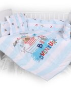 LORELLI Set lenjerie de pat cu 7 piese din bumbac ranforce Lily Adventure Blue