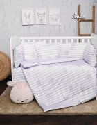 LORELLI Set lenjerie de pat cu 7 piese din bumbac ranforce Lily Grey Striped