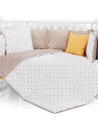 LORELLI Set lenjerie de pat cu 8 piese din bumbac ranforce 70 x 140 cm Crowns Latte