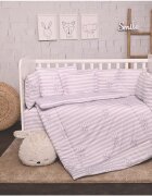 LORELLI Set lenjerie de pat cu 8 piese din bumbac ranforce Trend Grey striped