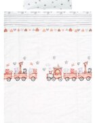 LORELLI Set lenjerie pat 3 piese bumbac Ranforce Cosy Train Grey