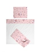 LORELLI Set lenjerie pat 3 piese bumbac ranforce Tiny Dream 60 x 120 cm Pink Ballerina Bear