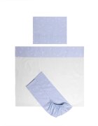 LORELLI Set lenjerie pat 3 piese bumbac ranforce Tiny Dream 60 x 120 cm Train Blue