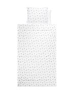 LORELLI Set lenjerie pat 4 piese din bumbac ranforce Abstract Leavs Grey Beige