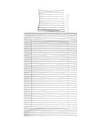 LORELLI Set lenjerie pat 4 piese din bumbac ranforce Grey Striped