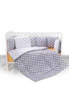 LORELLI Set lenjerie pat 7 Piese Bumbac Ranforce Lilly Clouds Grey