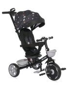 LORELLI Tricicleta pentru copii cu sezut rotativ la 360 grade Revel 1-5 ani Black Cosmos