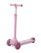 LORELLI Trotineta Jetster pana la 20 kg maner reglabil 3 eozitii roti cu leduri colorate frana de picior Pink