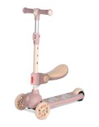 LORELLI Trotineta Jetster Plus pana la 20 kg scaun pliabil si reglabil 4 pozitii roti din silicon cu leduri colorate Beige