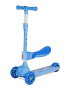 LORELLI Trotineta Jetster Plus pana la 20 kg scaun pliabil si reglabil 4 pozitii roti din silicon cu leduri colorate Blue