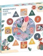Luna Toys Ceas din lemn tip puzzle 22 x 3 cm