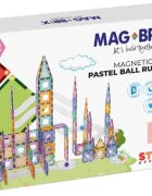 Magblox Set magnetic de constructie Circuit cu bile pastel Magbrix Marble Run 98 piese