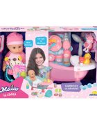 Maia Set de joaca cu papusa bebelus in cadita