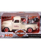 Maisto Set masina si motocicleta H-D Custom 1950 Chevrolet 3100 Pick Up 1:25 si 2001 FLSTS Heritage Springer 1:24