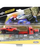 Maisto Transportor si masinuta Design Elite Transport 1953 B-61 Mack Flatbed si 2021 Ford Raptor 1:64