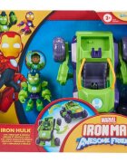 Marvel Set 2in1 figurina cu vehicul Iron Man And His Awesome Friends Iron Hulk G1475