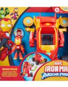 Marvel Set 2in1 figurina cu vehicul Iron Man And His Awesome Friends Iron Man G1474