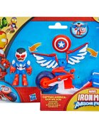 Marvel Set figurina cu vehicul Iron Man And His Awesome Friends Captain America Super Bike G2691