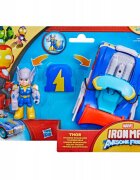 Marvel Set figurina cu vehicul Iron Man And His Awesome Friends Thor Thunder Roadracer G2692