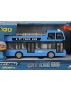 Maxx Wheels Autobuz cu lumini si sunete City Tour 1:16 Albastru