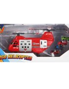 Maxx Wheels Elicopter de marfa cu 4 mini vehicule Rosu