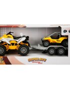 Maxx Wheels Set Super ATV cu remorca si barca Galben