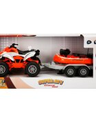 Maxx Wheels Set Super ATV cu remorca si barca Portocaliu