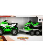 Maxx Wheels Set Super ATV cu remorca si barca Verde