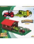Maxx Wheels Set tractor cu garaj la ferma