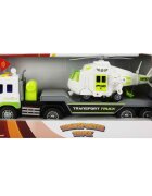 Maxx Wheels Set transportator cu elicopter Alb 1:16