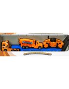 Maxx Wheels Set transportator cu vehicule de constructie Betoniera si Cilindru
