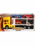 Maxx Wheels Transportator galben cu 2 niveluri si 4 masini 1:32 32 cm