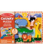 Melissa & Doug Puzzle din lemn Animale din Safari 8 piese